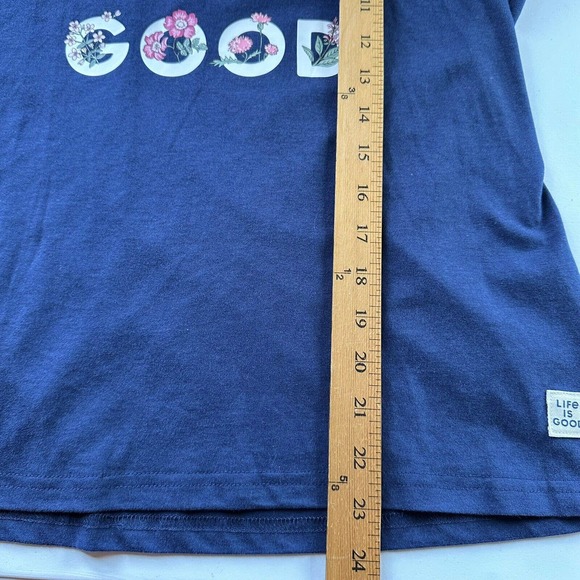 Life Is Good Sleep Shirt Womens Medium Blue NEW Logo Long Sleeve V Neck - Picture 10 of 11